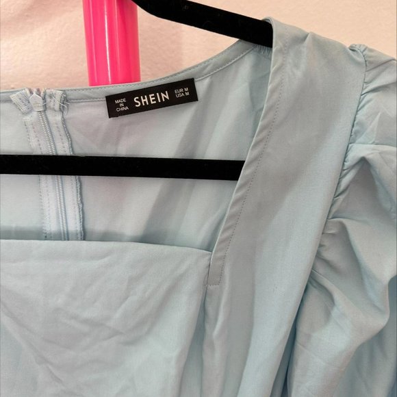 SHEIN PUFF SLEEVE MIDI DRESS- SIZE M - Picture 3 of 3